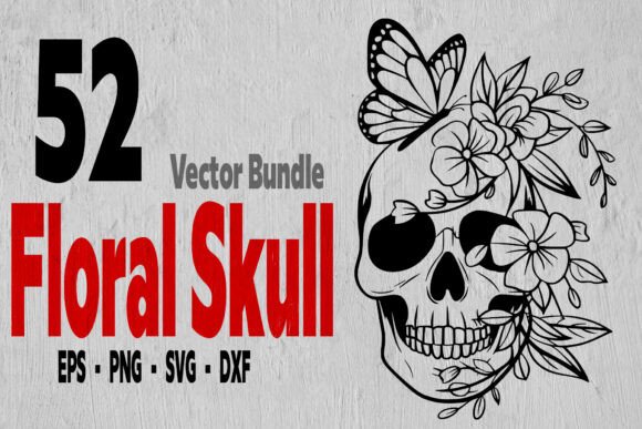 52 Flower Skull Bundle, Skull Svg File Review