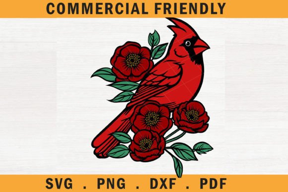 Christmas Floral Red Cardinal Bird SVG 4 Review