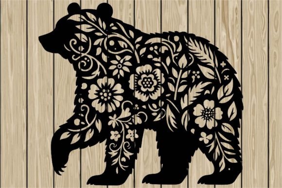 Floral Bear Stencil Silhouette SVG Review