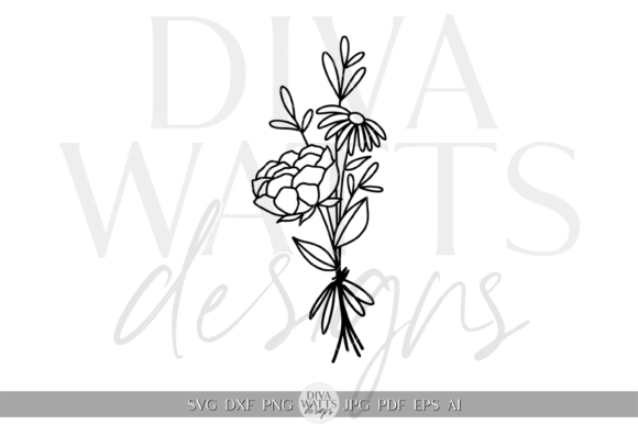 Floral Bunch Silhouette Illustration SVG Review