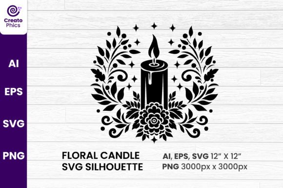 Floral Candle Element Decor Silhouette Review