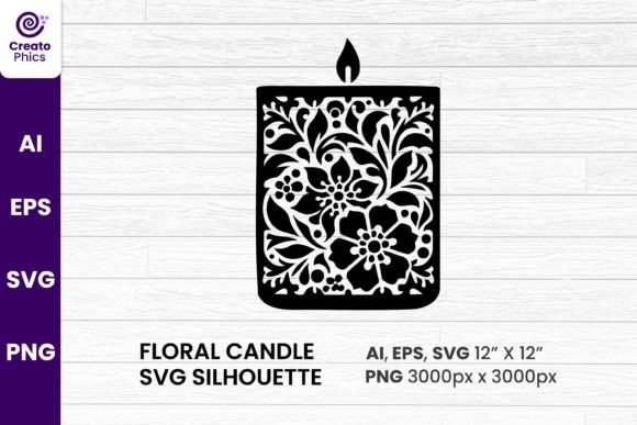 Floral Candle Silhouette Sublimation SVG Review