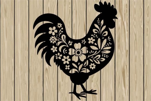 Floral Chicken Stencil Silhouette SVG Review