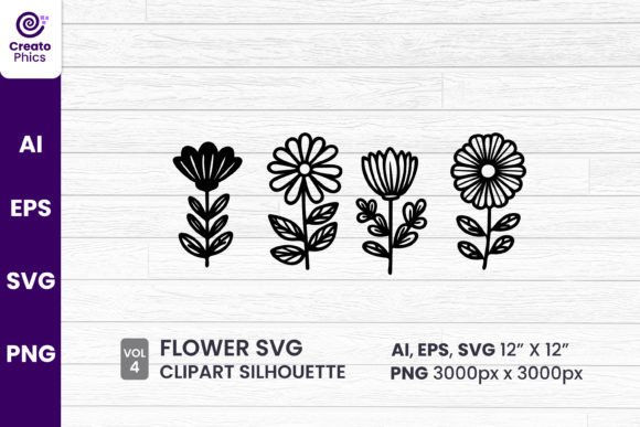 Floral Clipart Silhouette Flower SVG Review