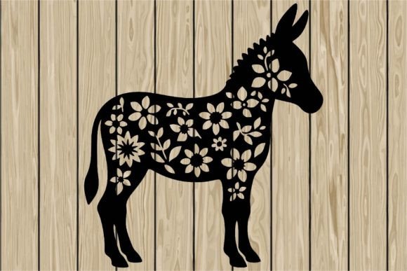 Floral Donkey Stencil Silhouette SVG Review