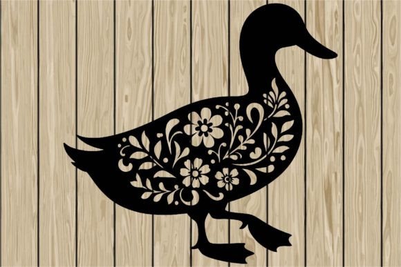 Floral Duck Stencil Silhouette SVG Review