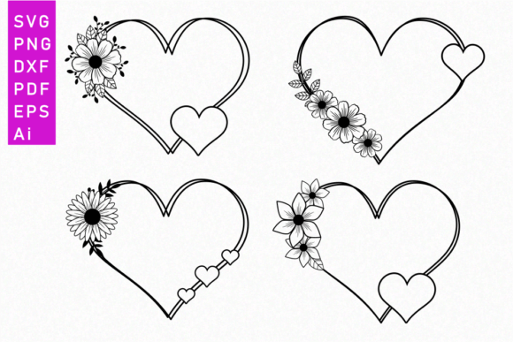 Floral Flower Heart, Valentine SVG Review
