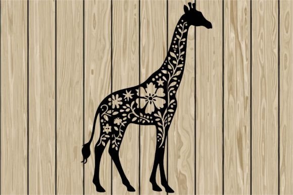 Floral Giraffe Stencil Silhouette SVG Review