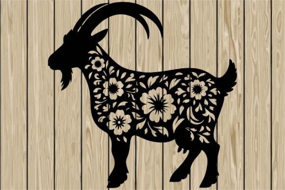 Floral Goat Stencil Silhouette SVG Review