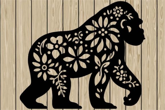 Floral Gorilla Stencil Silhouette SVG Review