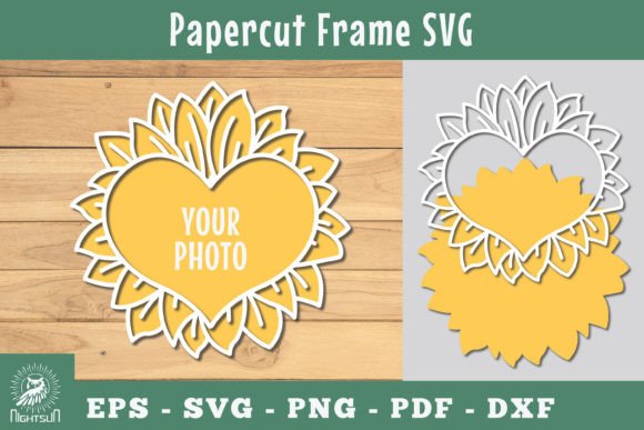 Floral Heart Papercut Frame SVG 4 Review