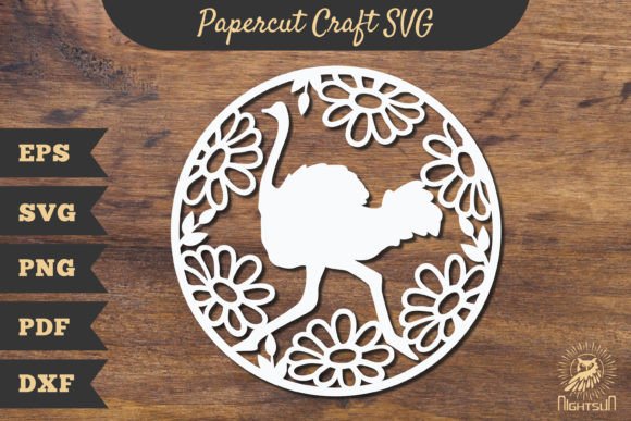 Floral Ostrich Papercut Craft SVG Review