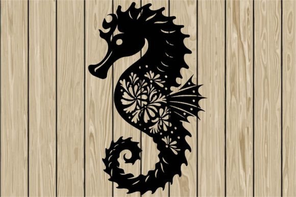 Floral Seahorse Stencil Silhouette SVG Review