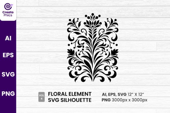Floral Stencil Element Silhouette SVG Review