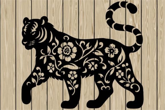 Floral Tiger Stencil Silhouette SVG Review