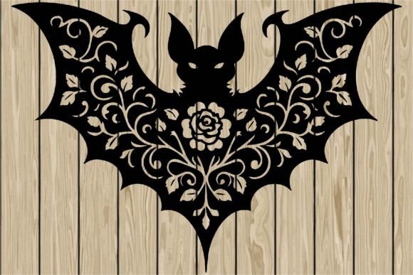 Halloween Floral Creepy Bat Stencil SVG Review