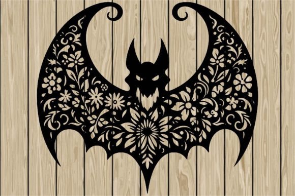Halloween Floral Scary Bat Stencil SVG Review